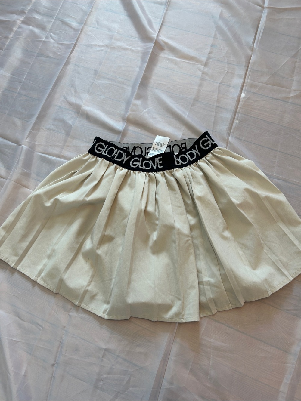 Body Glove Cream Circle Skirt with Branded Black Waistband